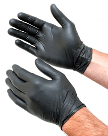 Nitrile Glove BLACK 5.5mil Medium 100 BX Powder Free