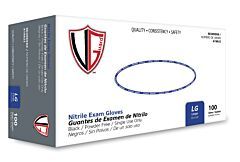 7mil Nitrile Glove BLACK 100/bx Powder Free Large