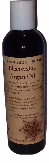 Bhaasvataa Argan Oil w/ Amla, Shikakai, Neem, Bhringraj, Calendula, Marshmallow and Brahmi 8 oz