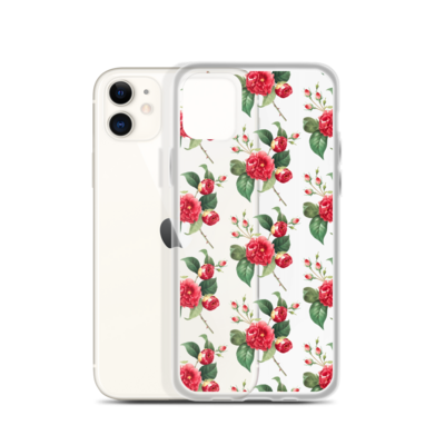 Clear Floral Red Case
