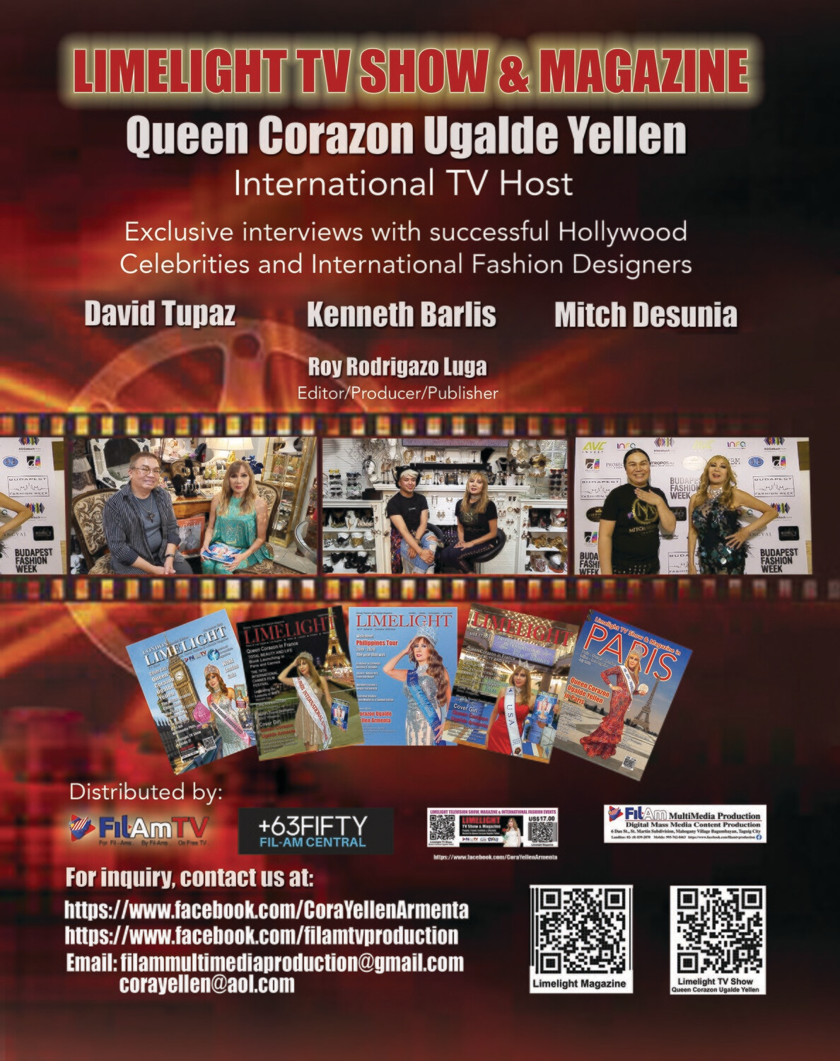 PACKAGE INCLUDES:  TV Show + Website + Online Platforms + Magazine Publications + Online Shop (Click BUY NOW to see product detail)