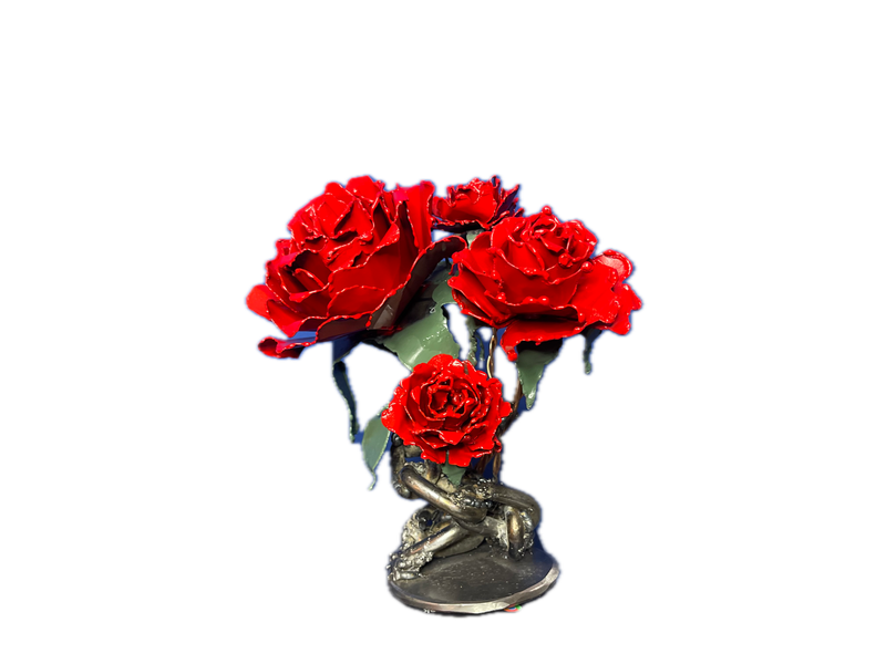 4 Rose Bouquet with Stand