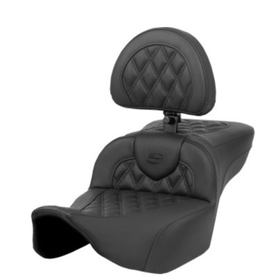 Saddlemen Roadsofa™ Extended Reach Heated Seat Lattice Stitch - w/ Backrest - FLT/FLH ’23-‘24 823-07-184C0