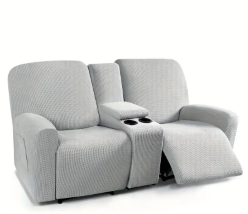 Two Seater Recliner Slipcover with Console