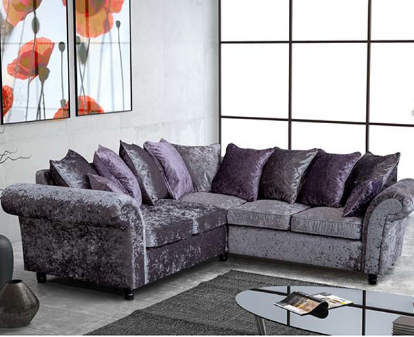 sofa  corner  Cashmere silver/violet