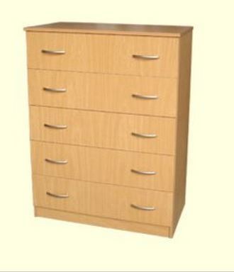 Chest 5  Drawers white/beech/black