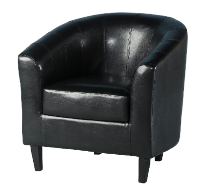 Chair tub Faux Leather black