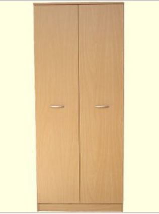 Wardrobe Double white/beech/black