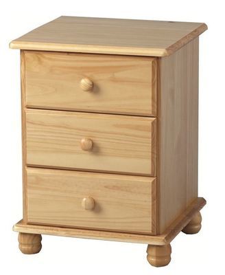Bedside Chest Sol 3 Drawer in Antique Pine