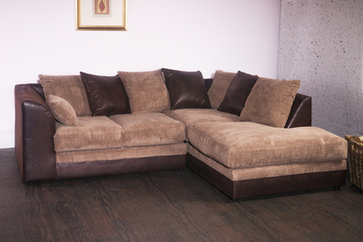 Sofa Milo fabric brown and tan corner