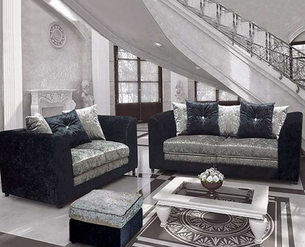 sofa 2 seater sliver/black Dylan