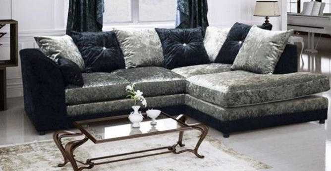 Sofa  corner silver/black Dylan