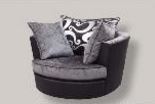 Sofa Shannon swivel chair black/silver