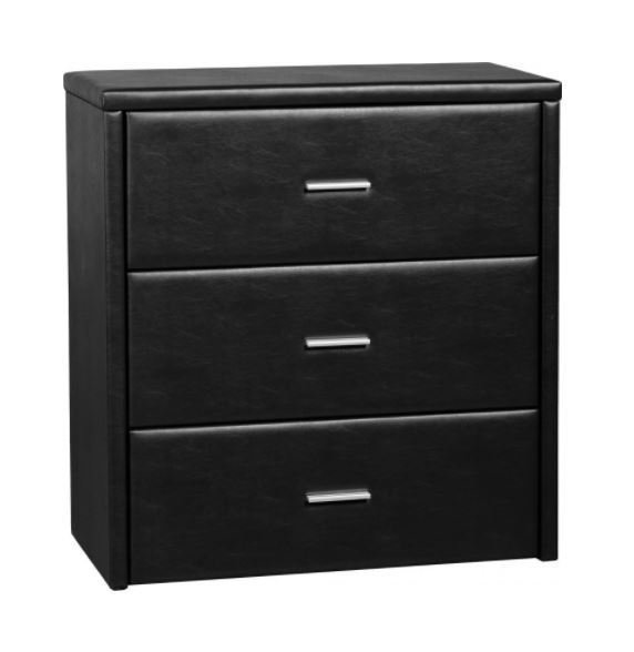 bedside 3 Draw Prado Faux Leather