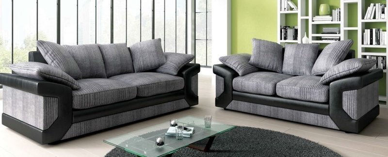 Sofa 2 + 3 seater Dino  Grey & Back or Mocha Brown