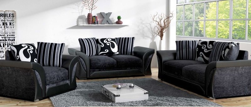 Sofa 3+ 2 Farrow  Black & Grey