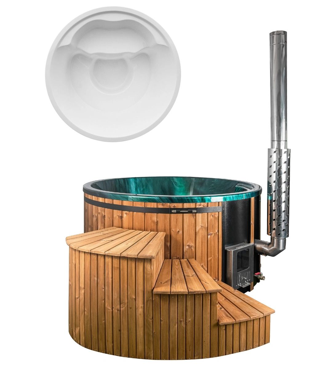 Whirlpool / Hot Tub - Whirlpool / Hot Tub - "CLASSIC" interner Ofen – 200cm - LED - SPA
