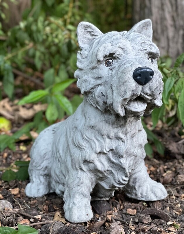 Figura de Yorkshire Terrier, escultura al aire libre