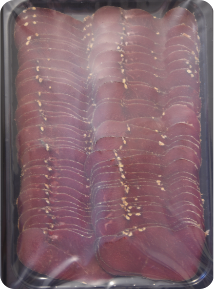 Hirschtrockenfleisch geschnitten
