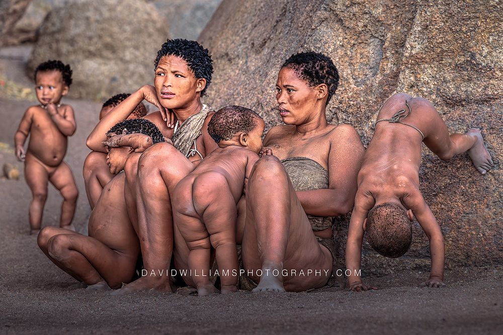 Namibia San Tribe Women with Children 2582704