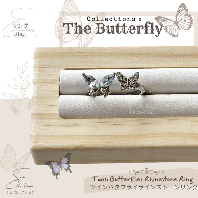 Twin Butterflies Rhinestones Ring