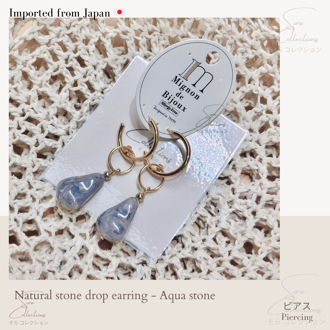 Natural stone drop earrings