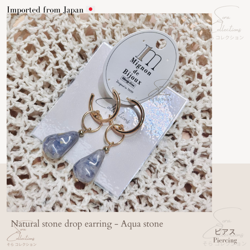 Natural stone drop earrings