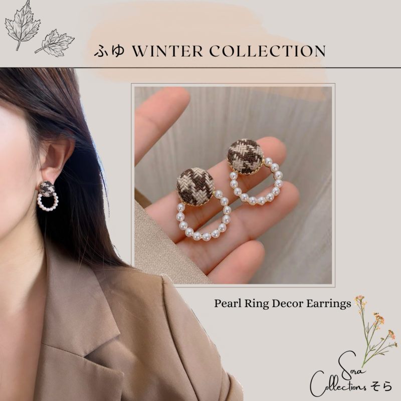 Pearl Ring Decor Earrings