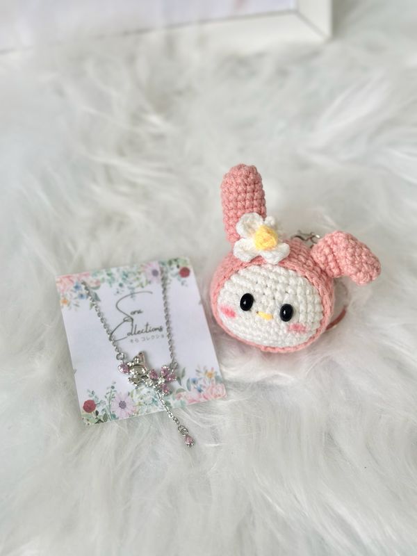 My Melody Necklace And Keychain Set