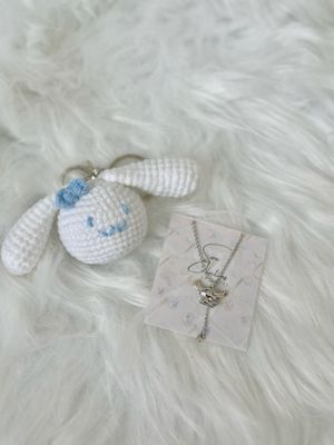 Cinnamoroll Necklace And Keychain Set