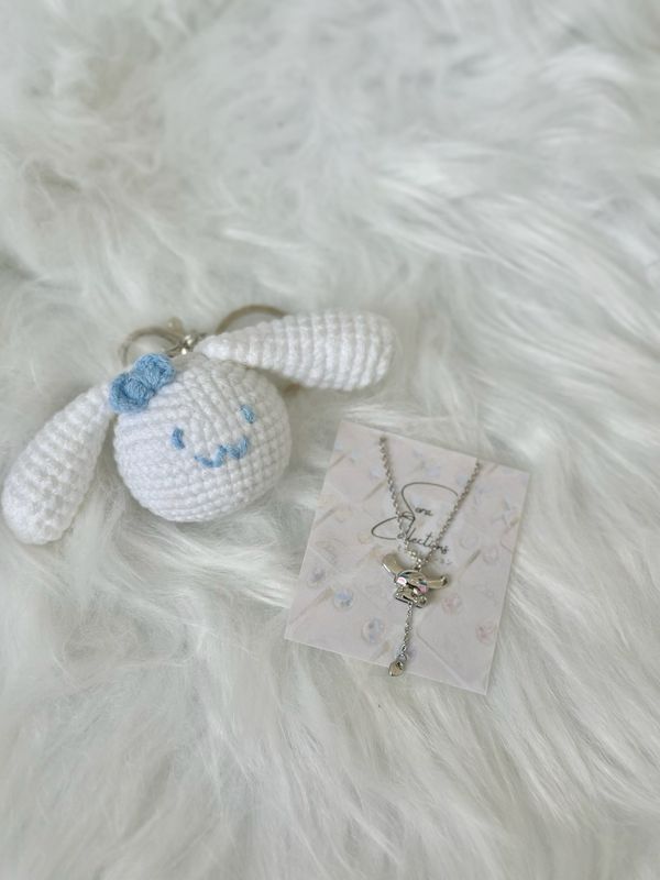 Cinnamoroll Necklace And Keychain Set