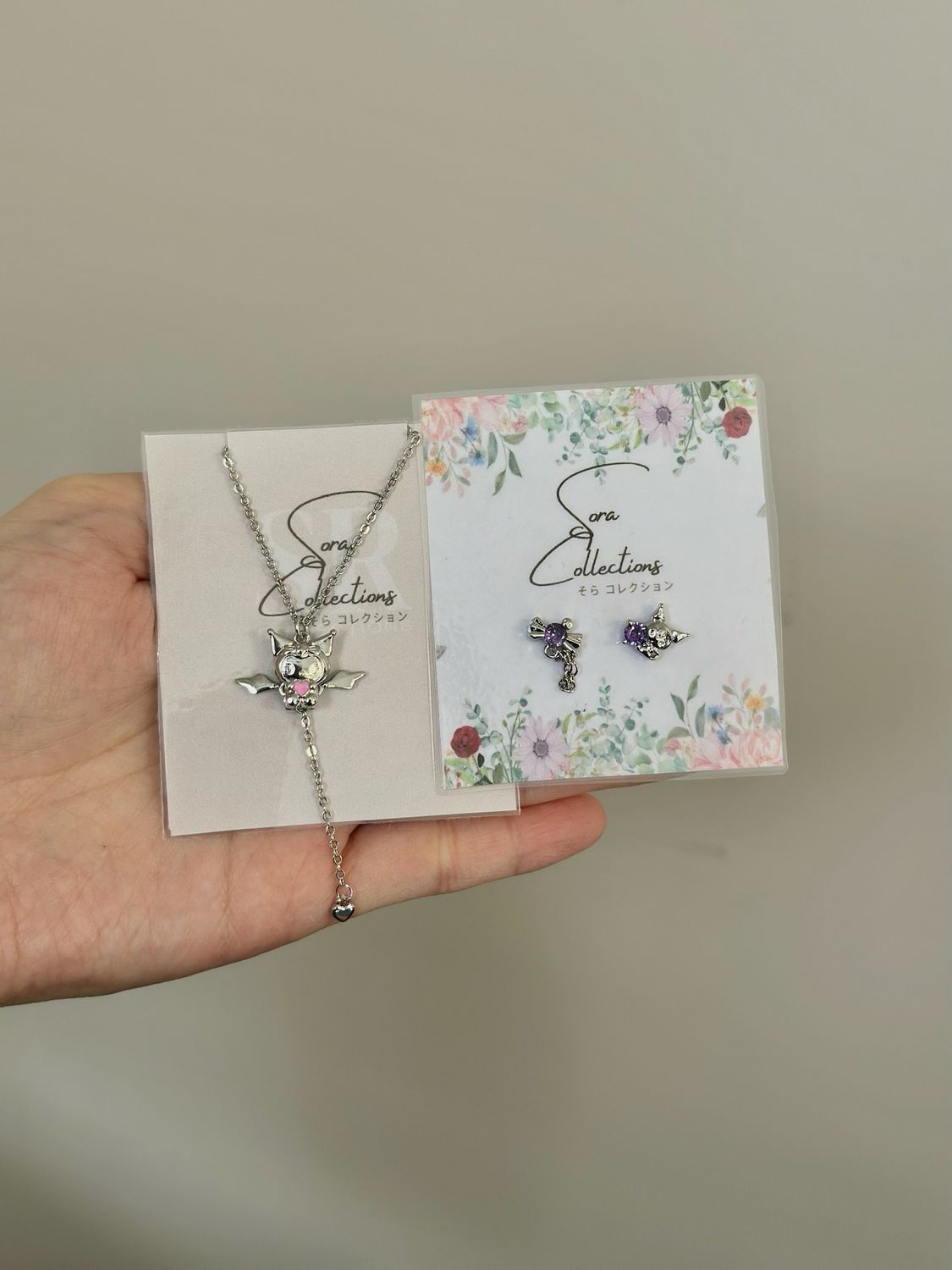 Kuromi Necklace &amp; Earrings set