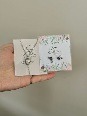 Kuromi Necklace &amp; Earrings set