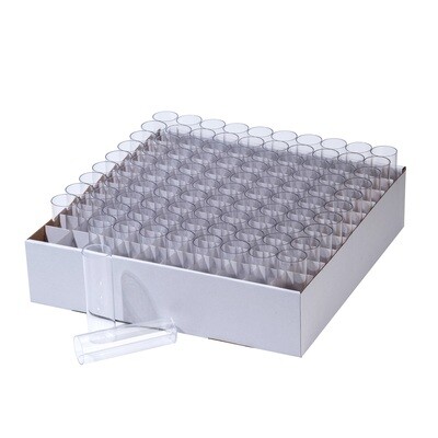 DrosoKING® Drosophila Vials Combo, Material: PS (vials), 100 Vials/Tray, 5 Trays/Case