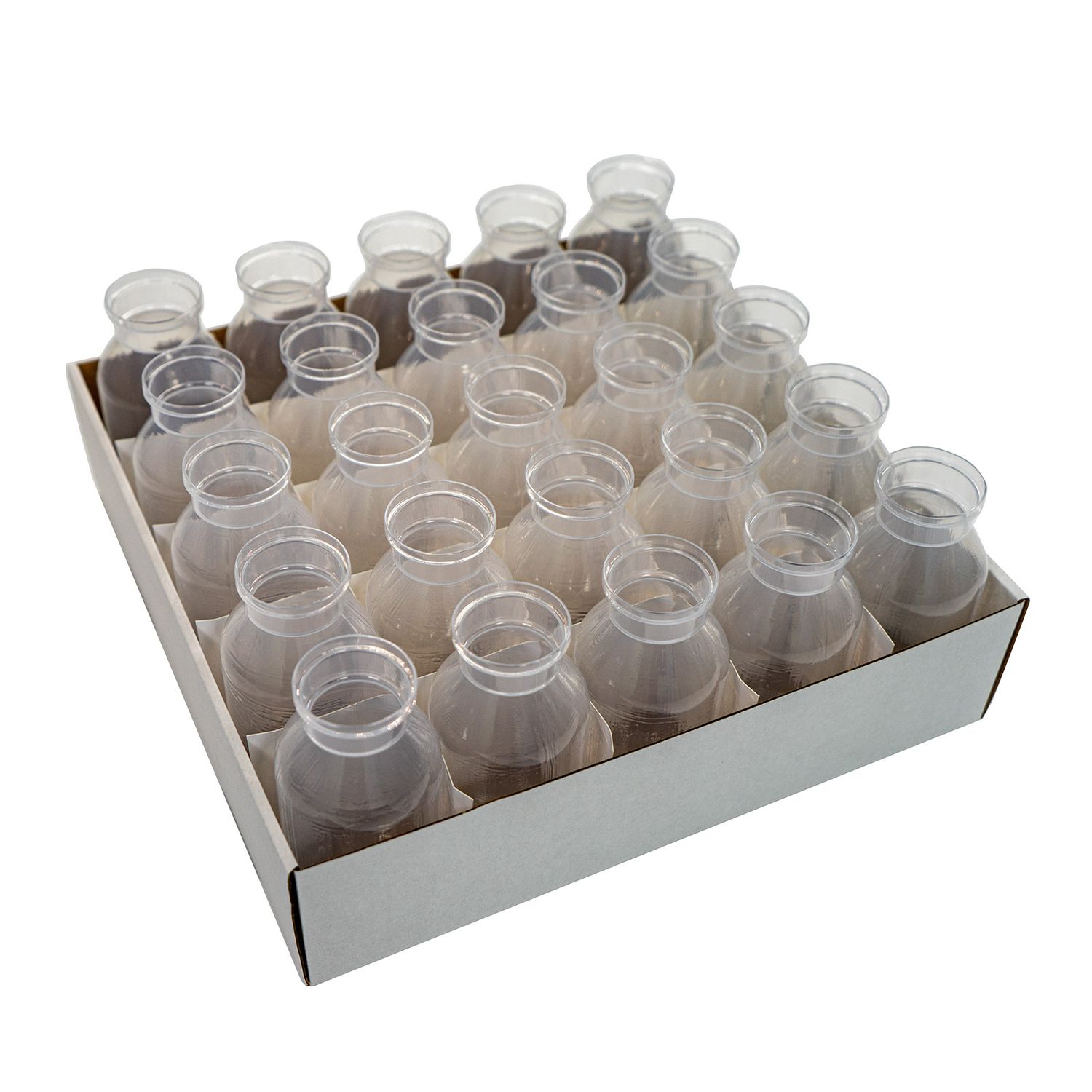 DrosoKING® Drosophila Round Bottom Bottles Combo, 8oz (227ml) , 25 Bottles/Tray, 4 Trays/Case