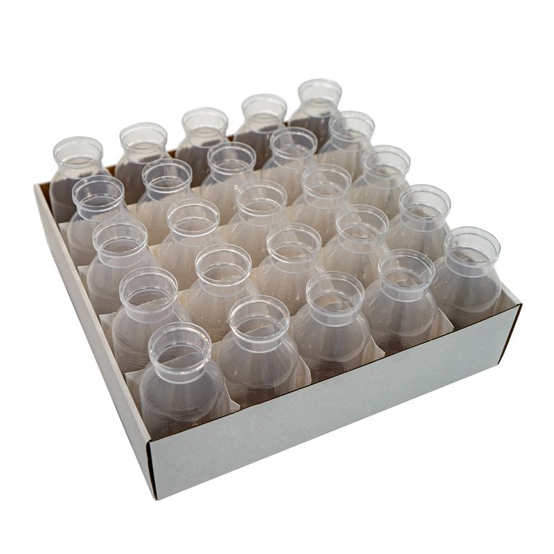 DrosoKING® Drosophila Round Bottom Bottles Combo, 8oz (227ml) , 25 Bottles/Tray, 4 Trays/Case