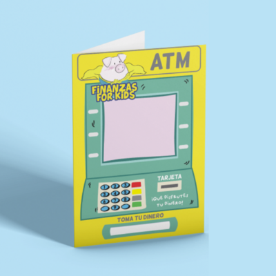 Tarjeta para regalar en forma de cajero automático