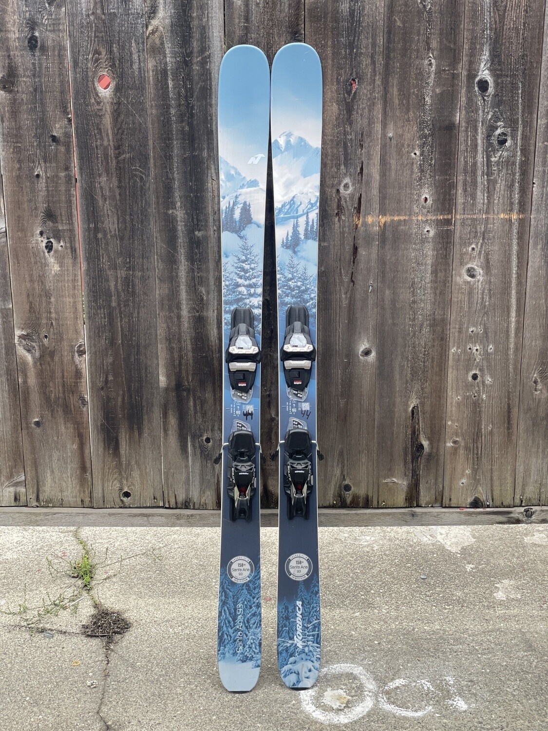 Used 23/24 Nordica Santa Ana 93 158cm Skis w/ Marker Squire 11 Demo Bindings