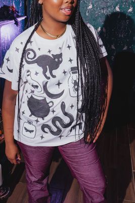 White &amp; Purple Halloween Tee