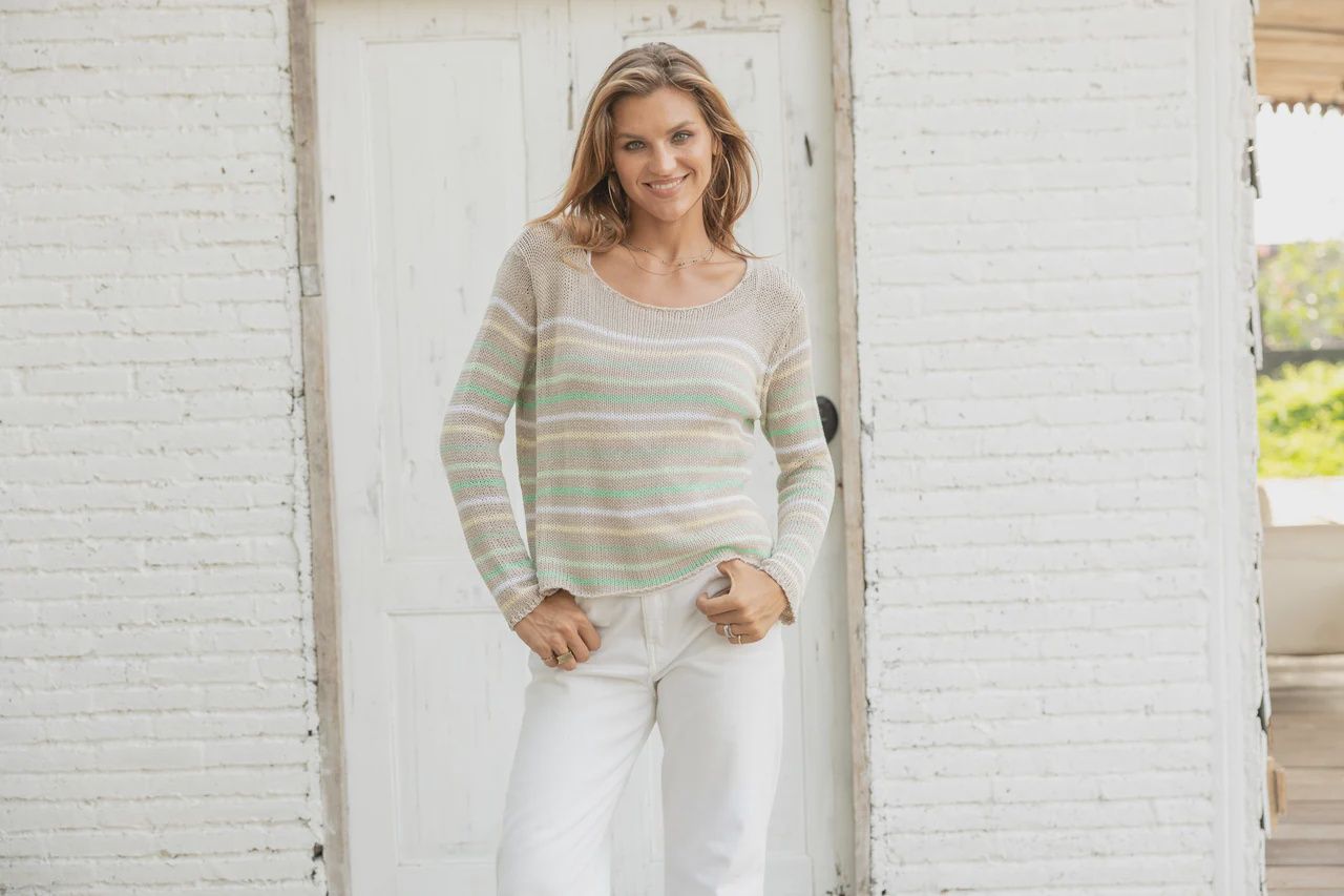 Sierra Striped Crew - Kahki