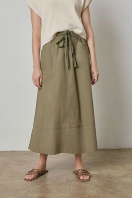 Long Poplin Skirt : Kelp