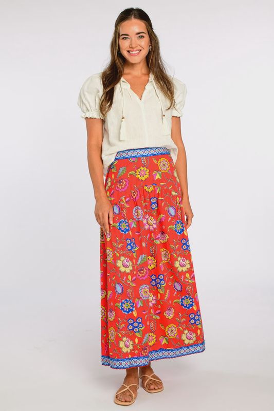 Phoebe Skirt - Spring Flower Poppy