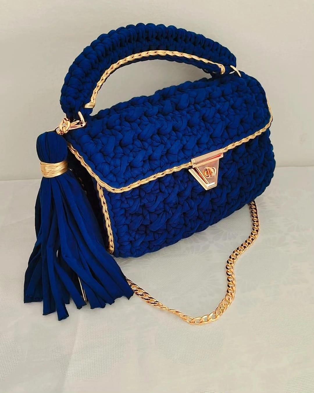 Blue Gold Clutch Bag