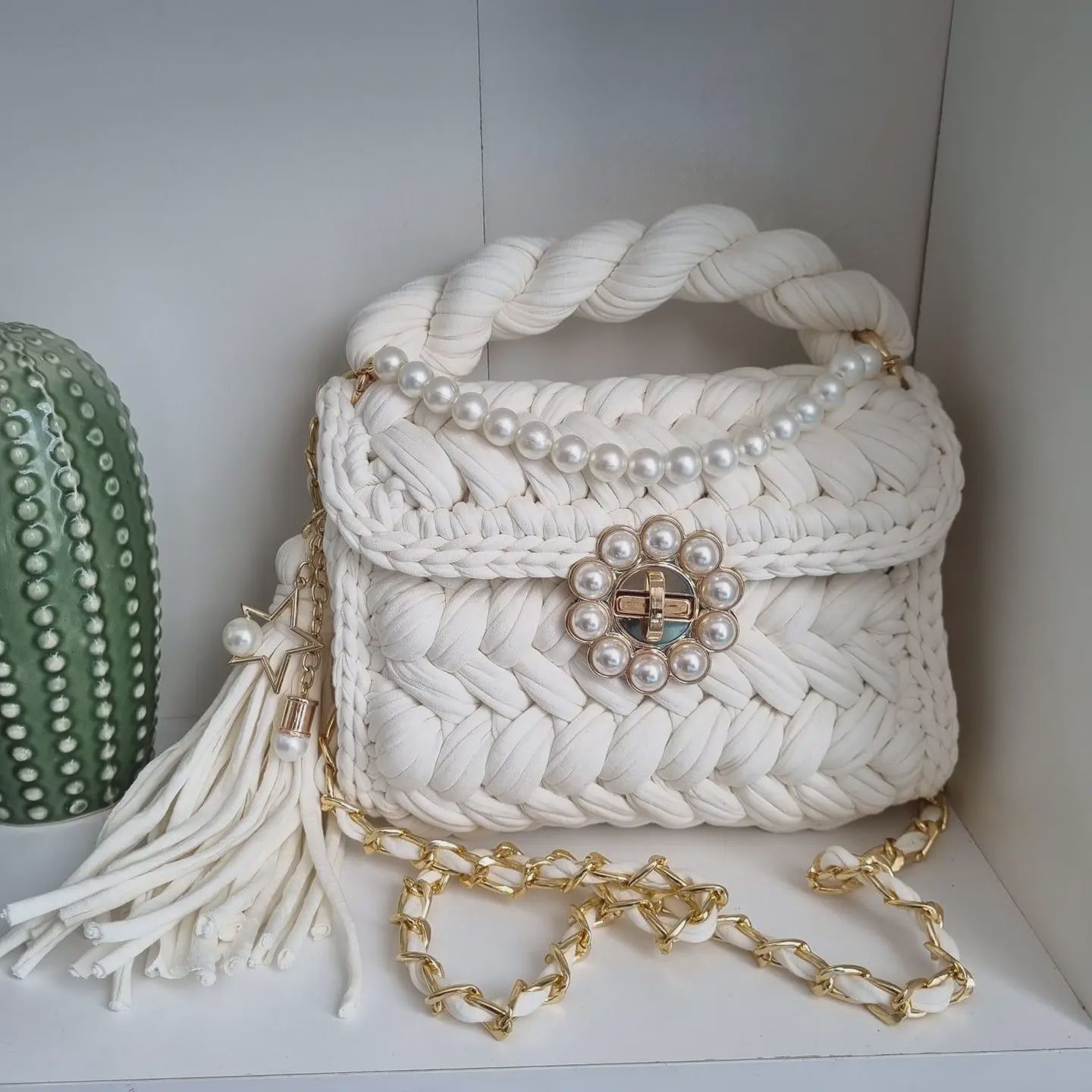 Pearl Clutch Bag Handmade
