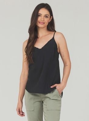 Frayed Cami - Vintage Black