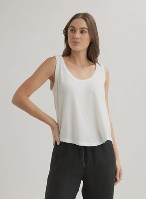 Scoop Neck Tank | White