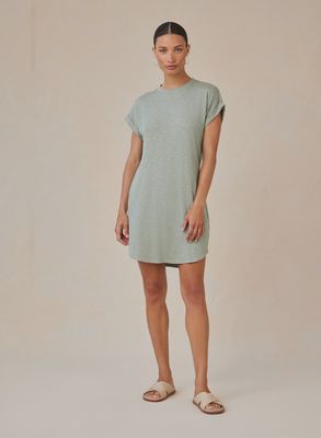 Roll Sleeve T-shirt Dress - Olive Grove