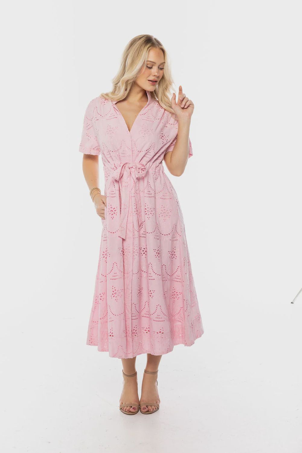 Bria Dress Pink Eyelet