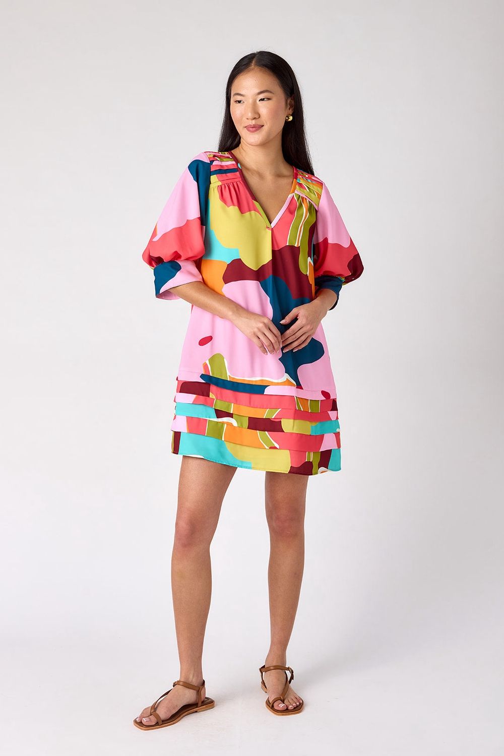 Elaine Dress Block Poppy