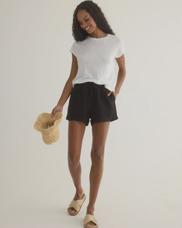 Ruffle Waist Short Black